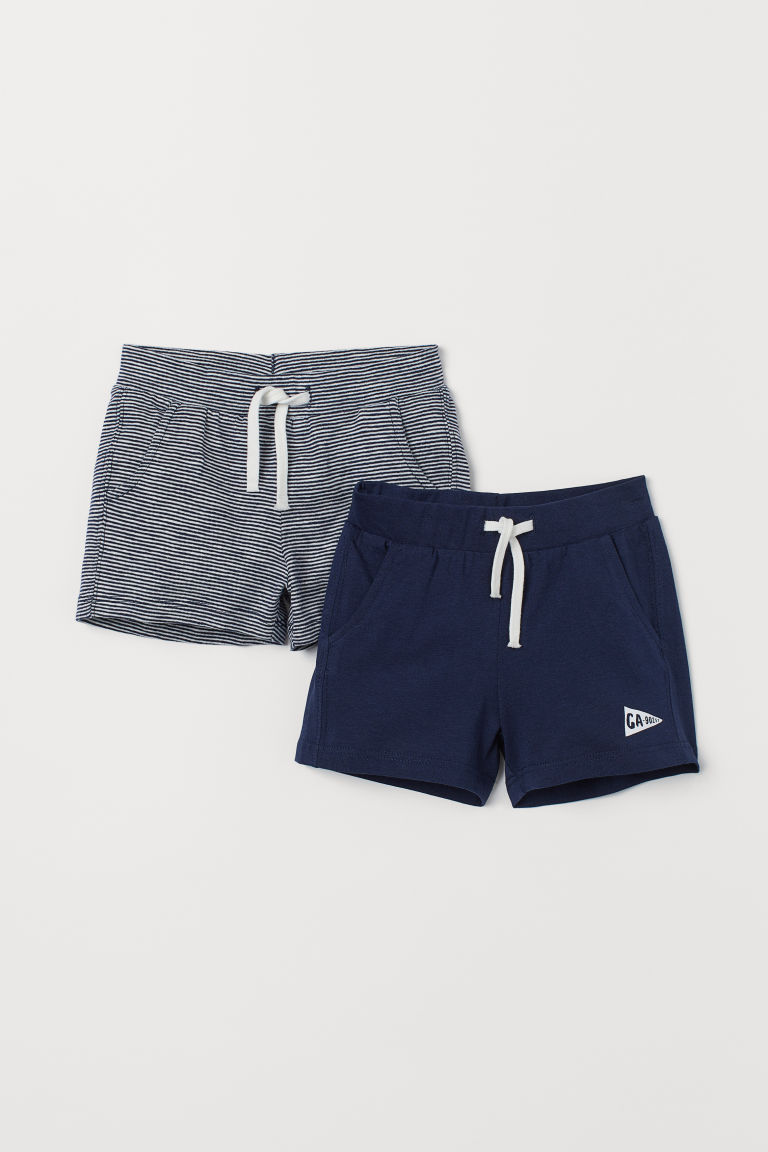 2pk Pure Cotton Jersey Shorts